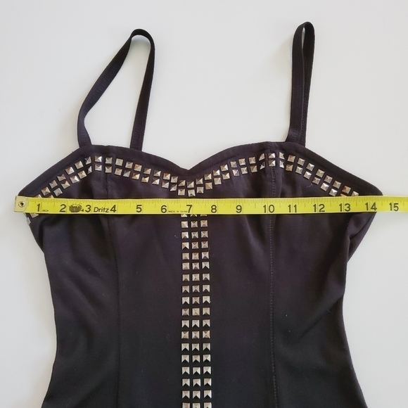 1367 * Teenage Runaway Silver Studded Tank Black Size S - Picture 7 of 8